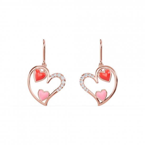 Серьги RC11097-CERM-RED-PINK-8REAR-NAT