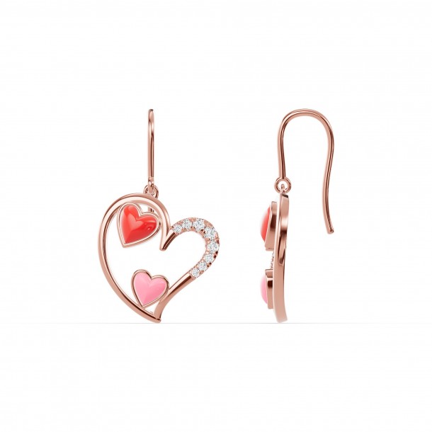 Серьги RC11097-CERM-RED-PINK-8REAR-LAB