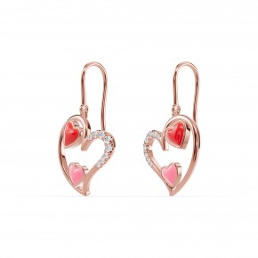 Серьги RC11097-CERM-RED-PINK-4REAR-NAT