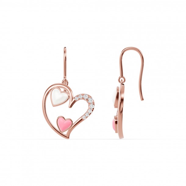 Серьги RC11097-CERM-WHITE-PINK-4REAR-NAT