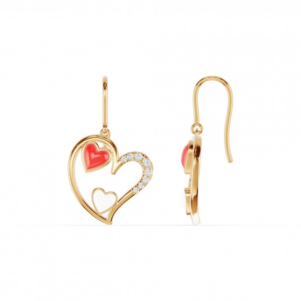 Серьги RC11097-CERM-RED-WHITE-4YEAR-NAT