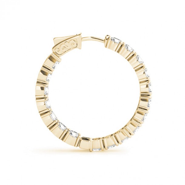 Серьги 41007-.15-22MM Nat 14K YG