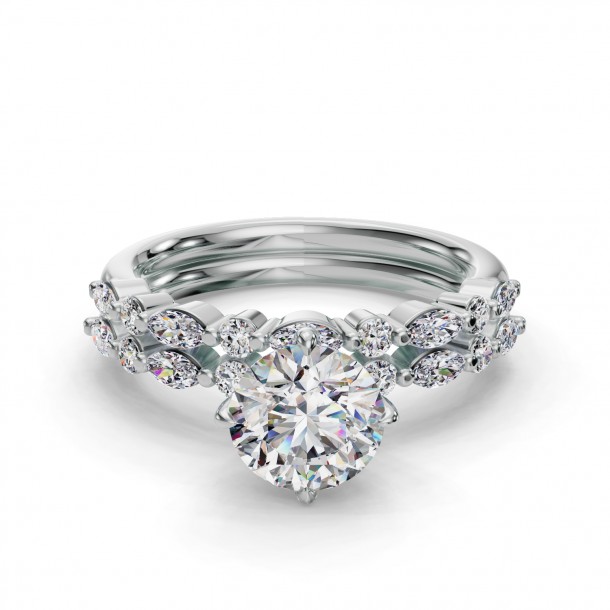 Обручальное кольцо «Сверкающая искра прибоя»