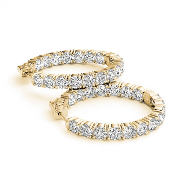 Серьги 41007-.15-30MM Nat 14K YG