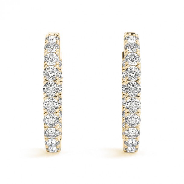 Серьги 41007-.15-30MM Nat 14K YG