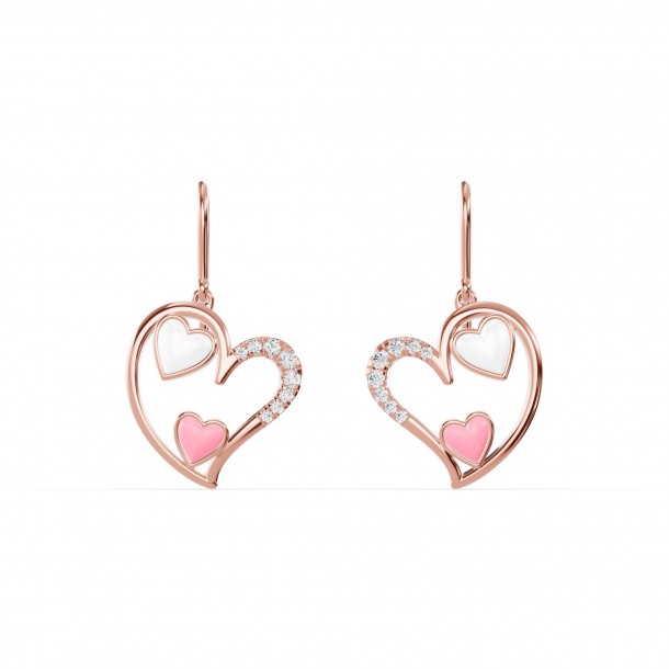 Серьги RC11097-CERM-WHITE-PINK-8REAR-NAT