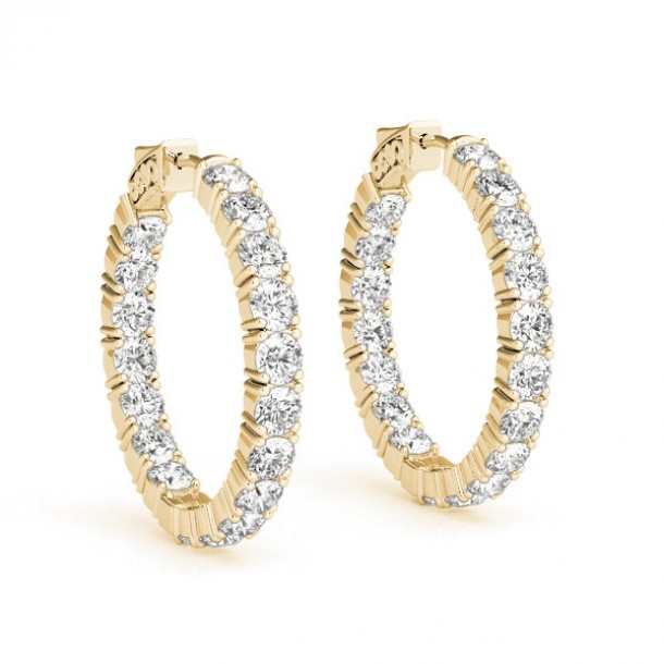 Серьги 41007-.15-22MM Lab 14K YG