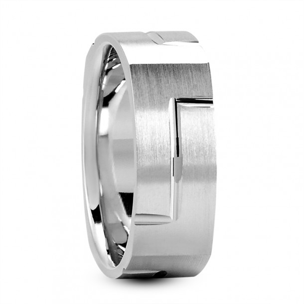 Мужское кольцо RC465MSQ-WHITE-W7MM-PLAT