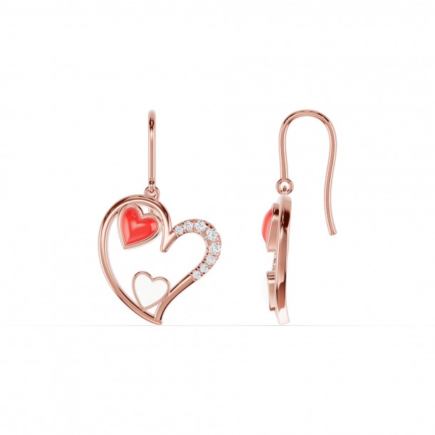 Серьги RC11097-CERM-RED-WHITE-8REAR-LAB