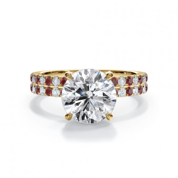 Обручальное кольцо «Рубиновая тайна зари»