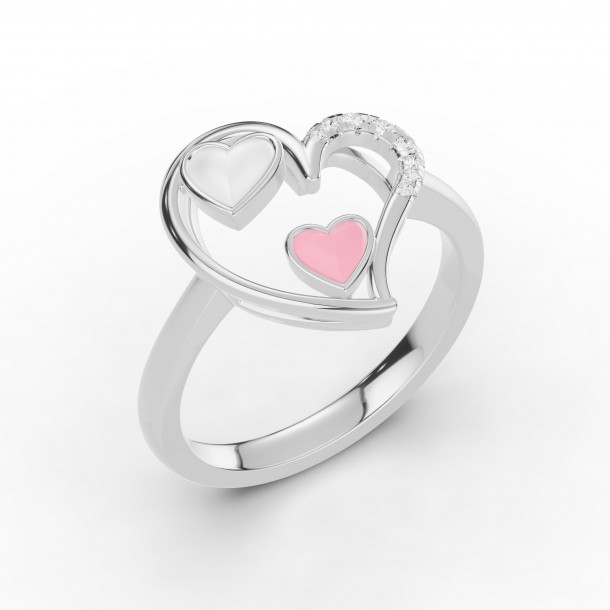 Кольцо RC11096-CERM-WHITE-PINK-4WL-LAB