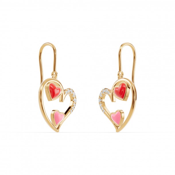 Серьги RC11097-CERM-RED-PINK-8YEAR-NAT