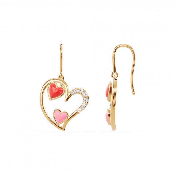 Серьги RC11097-CERM-RED-PINK-8YEAR-NAT