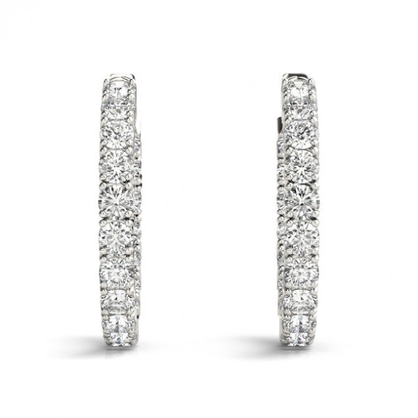 Серьги 41007-.15-30MM Nat 14K WG