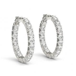 Серьги 41007-.15-30MM Nat 14K WG