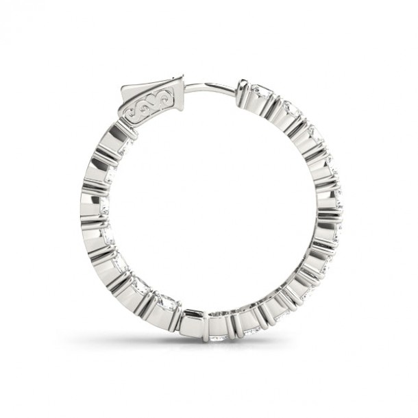 Серьги 41007-.15-30MM Nat 14K WG