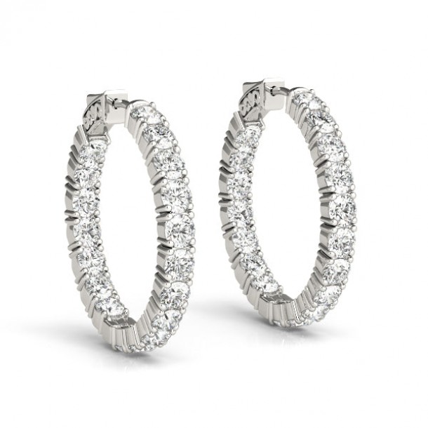 Серьги 41007-.15-22MM Nat 14K WG