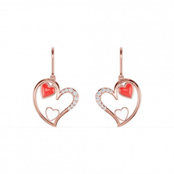 Серьги RC11097-CERM-RED-WHITE-4REAR-NAT