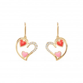 Серьги RC11097-CERM-RED-PINK-8YEAR-NAT