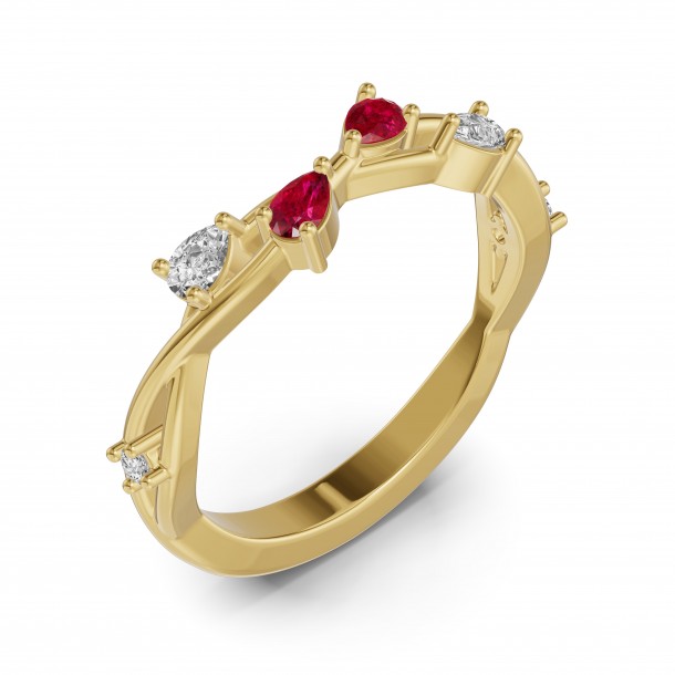 Кольцо RC10781-RUBY-4YL