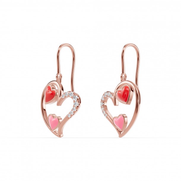 Серьги RC11097-CERM-RED-PINK-8REAR-NAT